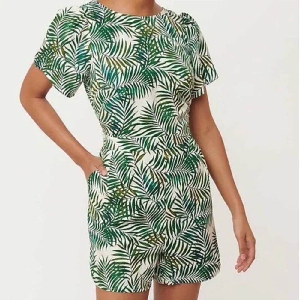 LOFT Palm Print Romper NWT